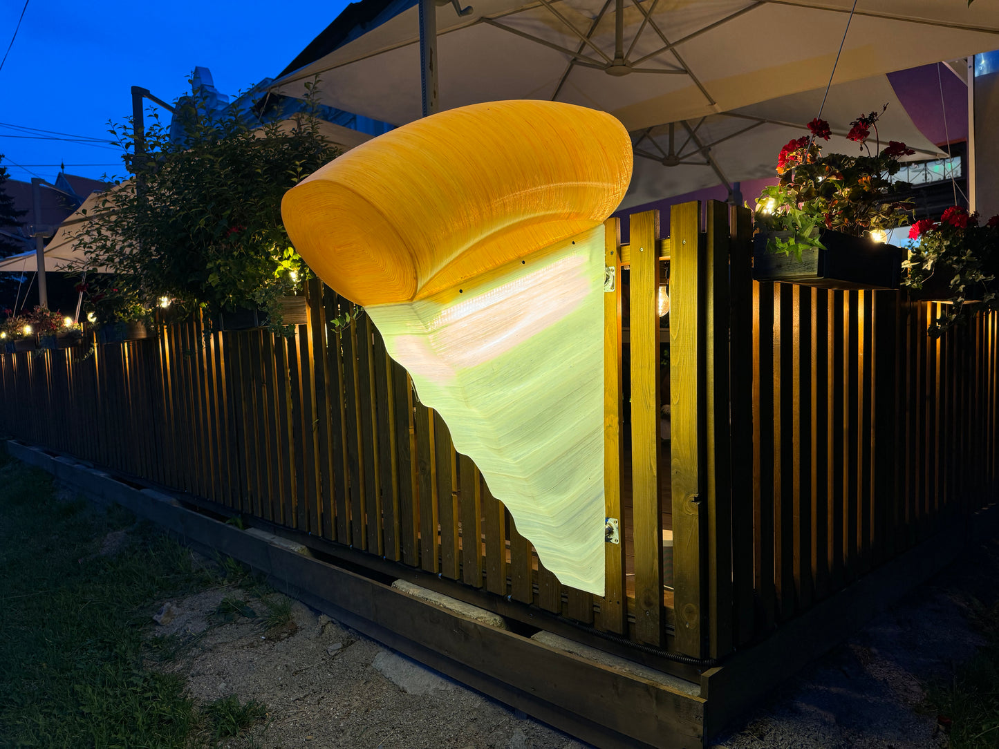 Semn luminos Felie Pizza, imprimat 3D, 120 cm